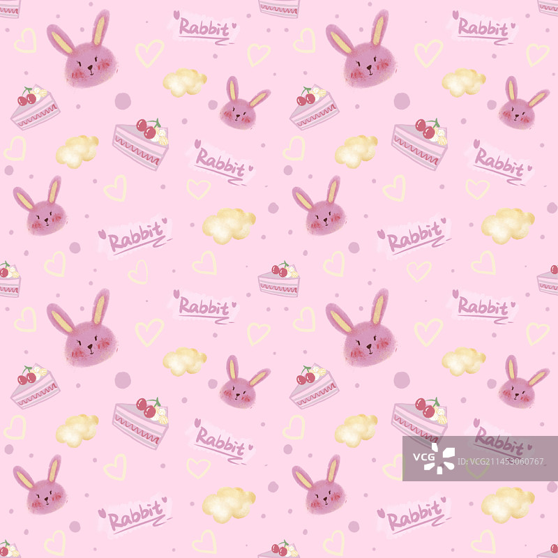 兔子蛋糕温馨粉色背景图片素材