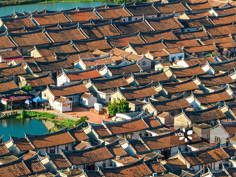 福建漳州龙海县埭美古村全貌、特写景观图片素材