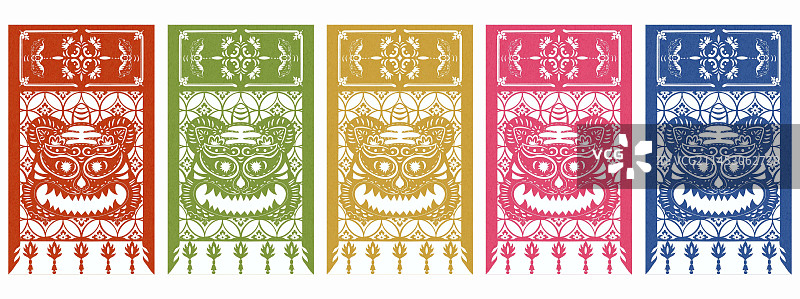 民俗剪纸-门笺图片素材
