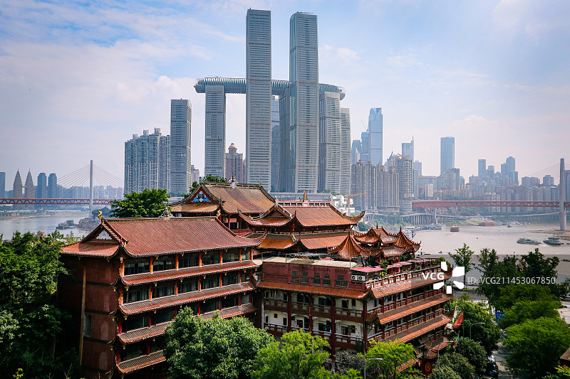 千佛寺与重庆来福士同款图片素材