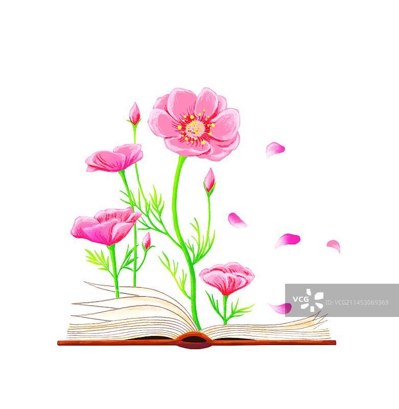 花卉 励志 哲理插画图片素材