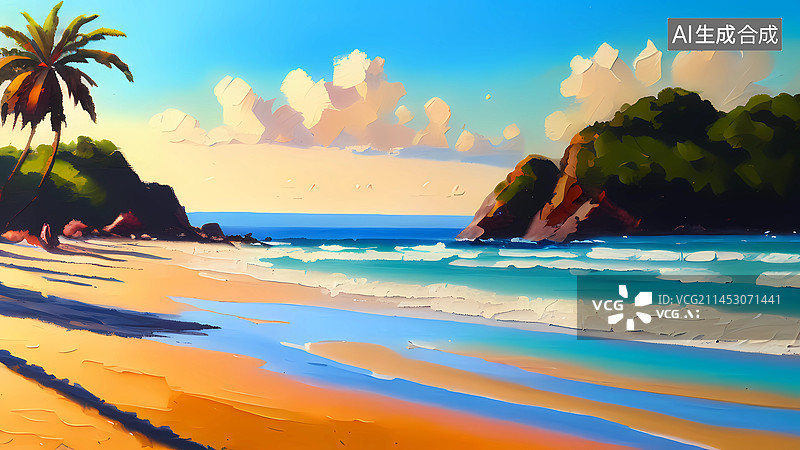 【AI数字艺术】海滩图片素材