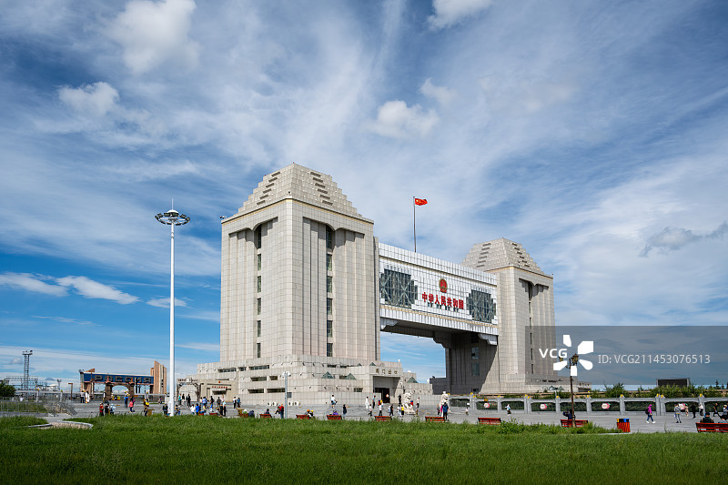 满洲里国门景区图片素材