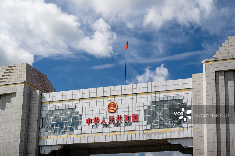 满洲里国门景区图片素材