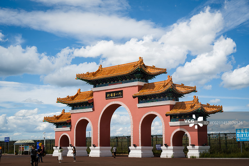满洲里国门景区图片素材