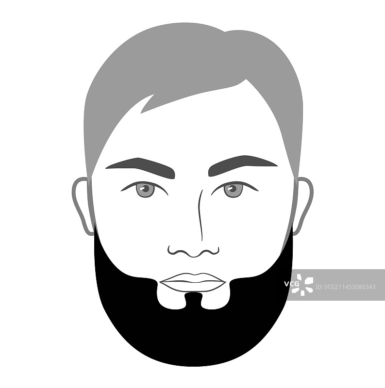 脸上的斯巴达胡须风格男人图片素材