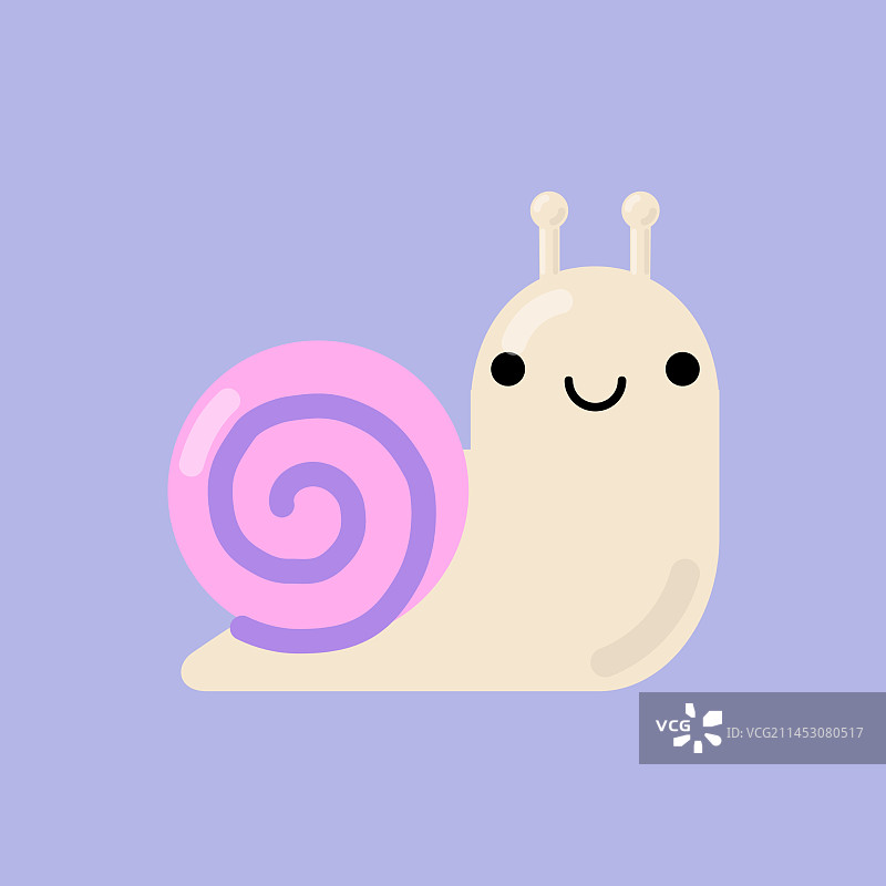 可爱的微笑蜗牛卡通表情符号图标图片素材