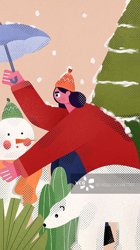 冬天雪人图片素材