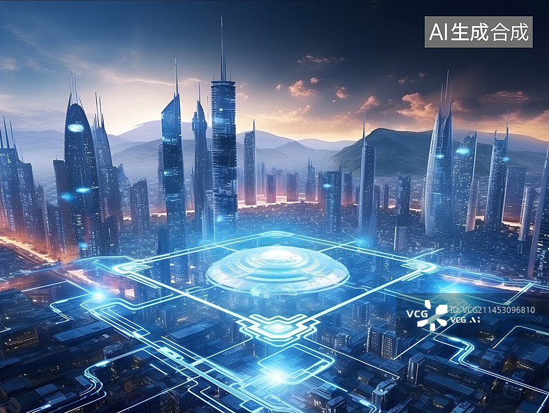 【AI数字艺术】5G智慧城市图片素材