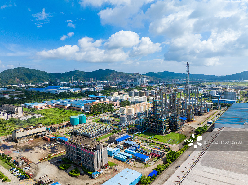 珠海高栏港化工石化企业炼油厂航拍图片素材
