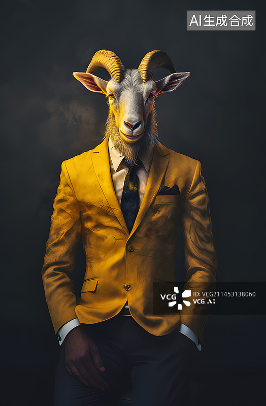 【AI数字艺术】山羊肖像图片素材
