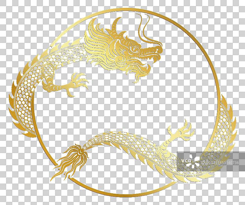 盘在圆环上的龙图片素材