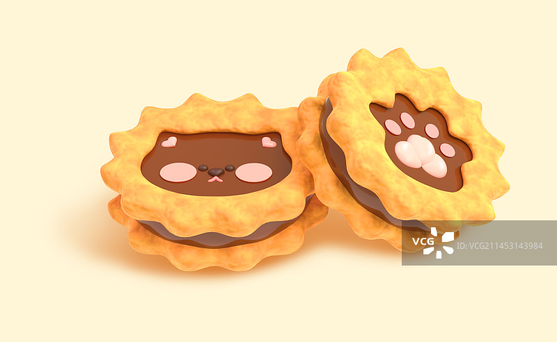 猫曲奇饼干图片素材