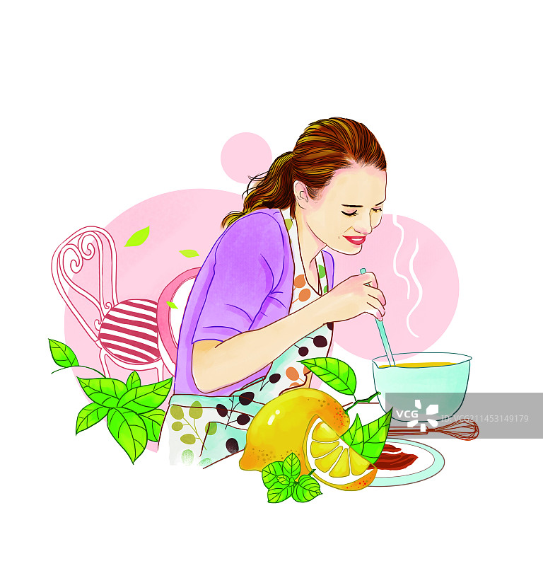女人做饭图片素材