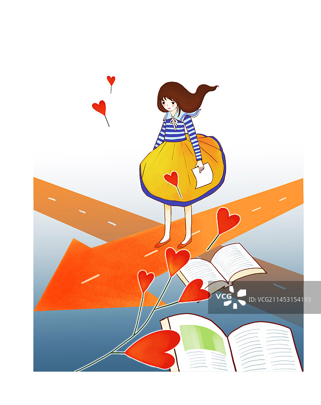 女孩抉择图片素材