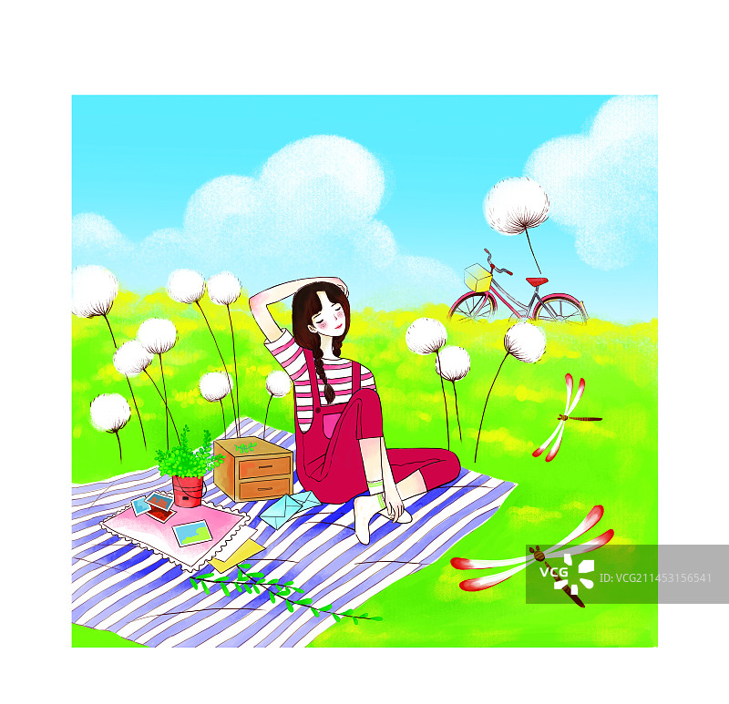 休闲清新女孩图片素材