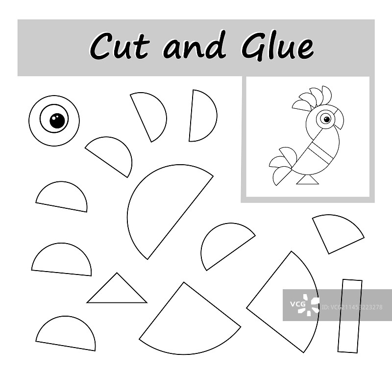 DIY彩色剪贴纸工作表图片素材