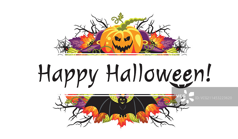 万圣节快乐与愤怒笑容banner图片素材