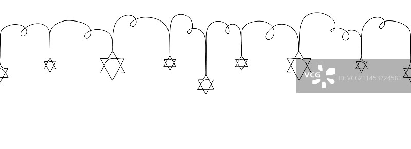 大卫之星单线连续无缝边框图片素材