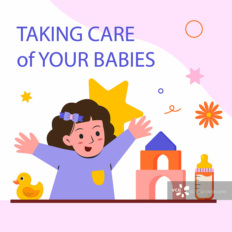 手绘育儿帖子图片素材