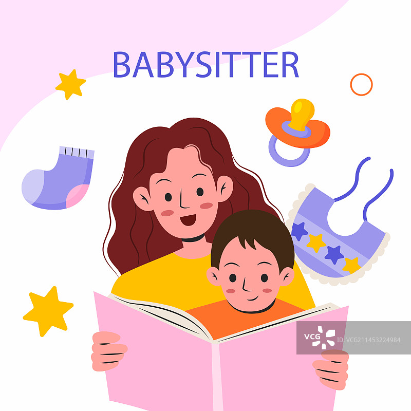 手绘育儿帖子图片素材