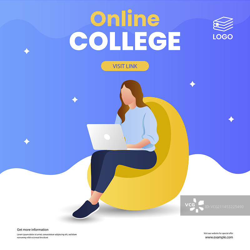 渐变色在线大学帖子图片素材