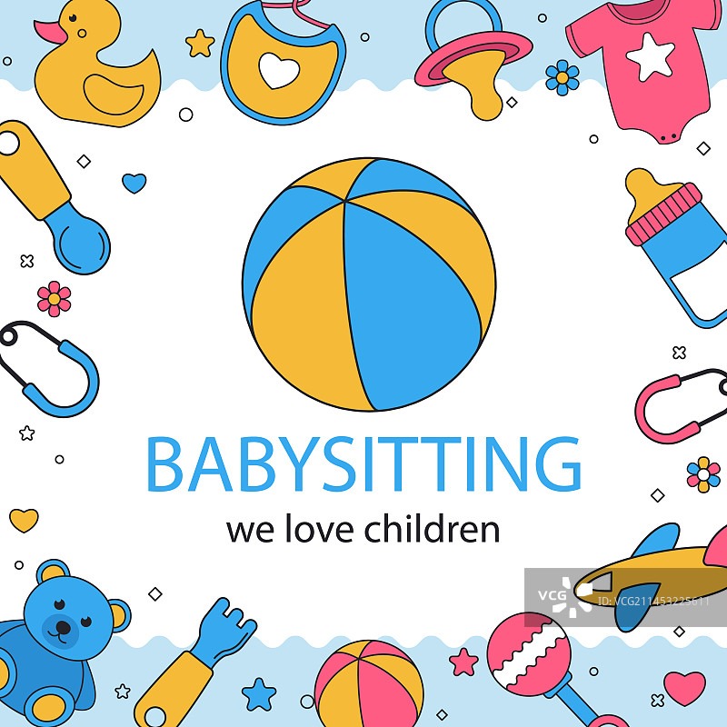 手绘育儿帖子图片素材