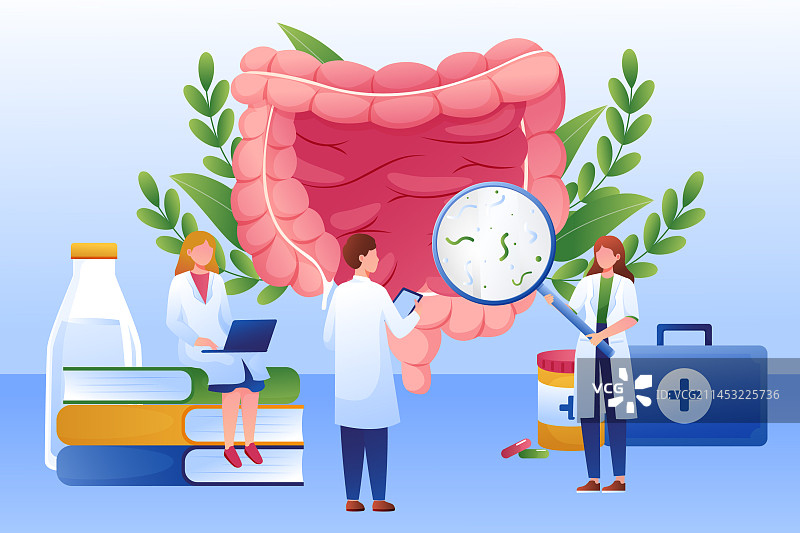 渐变色肠道健康图片素材