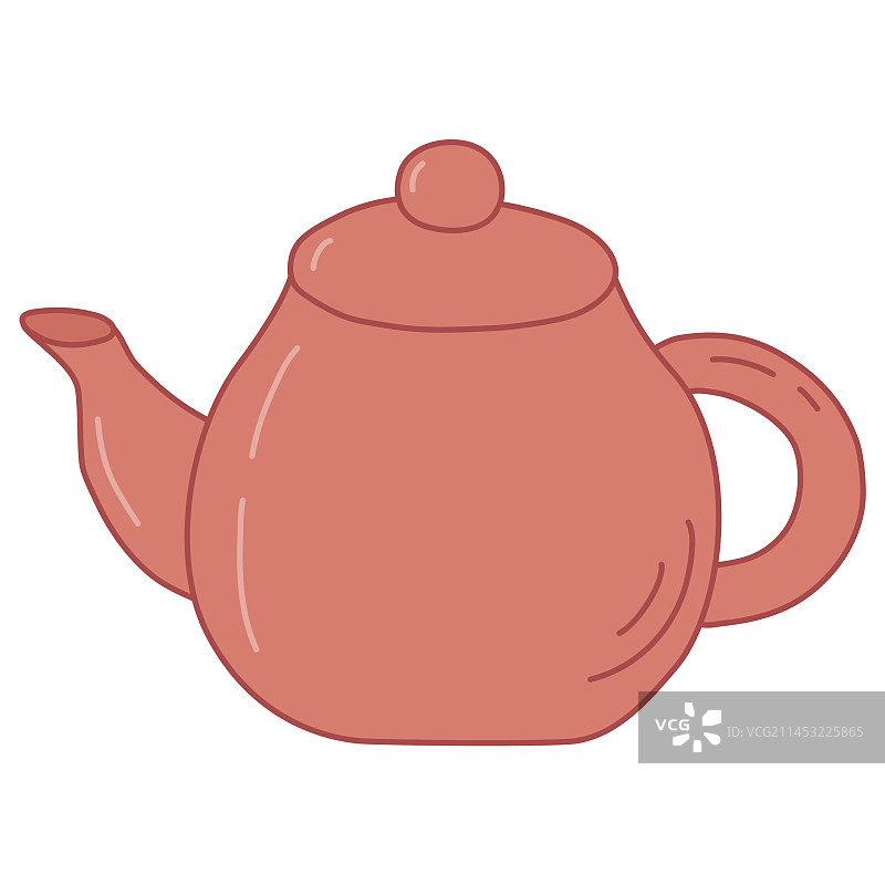 经典茶壶茶歇时间元素涂鸦风格图片素材
