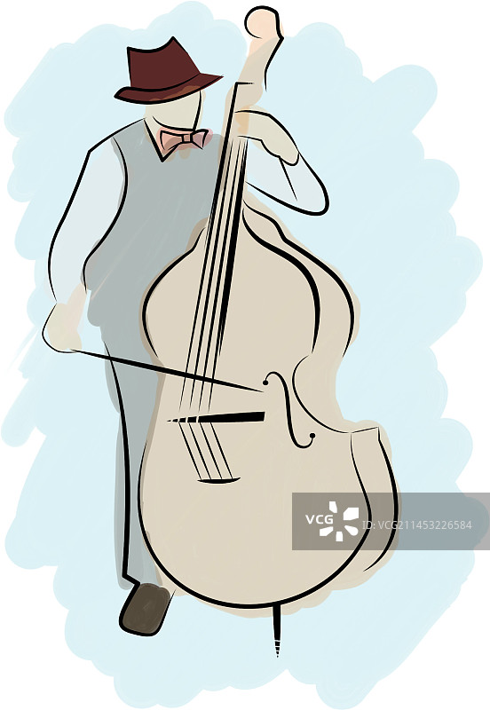 年轻的男音乐家和小提琴图片素材