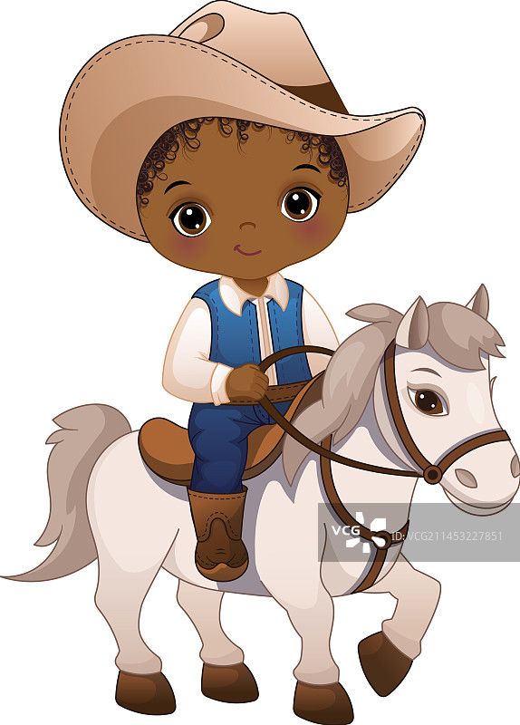 非裔美国牛仔骑马图片素材