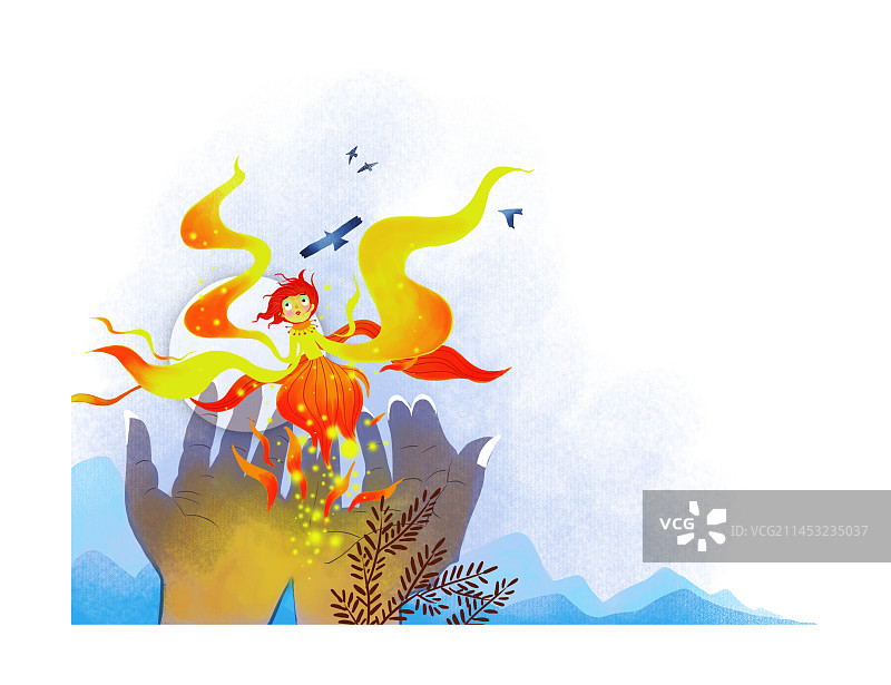 小妖精 手掌心图片素材