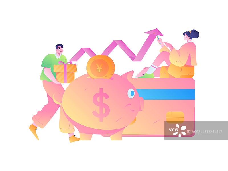 互联网金融理财投资扁平矢量概念运营手绘插画图片素材