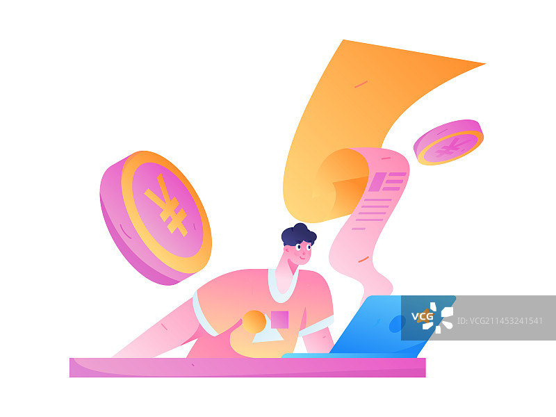 互联网金融理财投资扁平矢量概念运营手绘插画图片素材