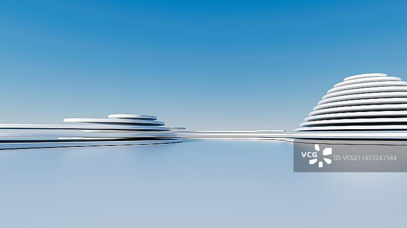 3D白色抽象建筑空间背景图片素材