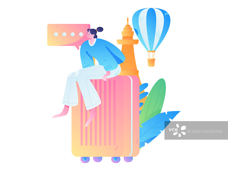 节假日旅游出行人物互联网背景矢量手绘插画图片素材