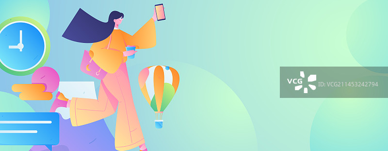节假日旅游出行人物互联网背景矢量手绘插画图片素材