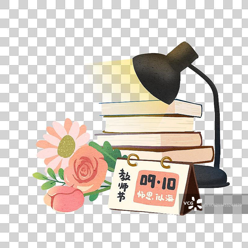 教师节书本鲜花图片素材
