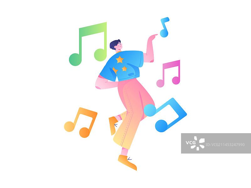 音乐人物场景扁平矢量概念运营插画图片素材