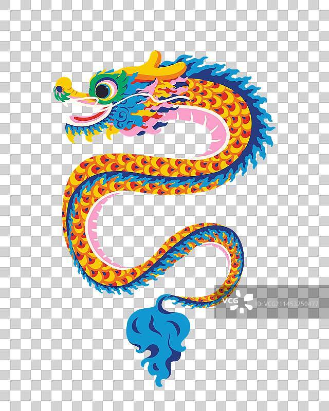 手绘卡通龙年中国龙龙抬头祥龙插画图片素材