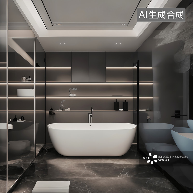 【AI数字艺术】浴室空间图片素材