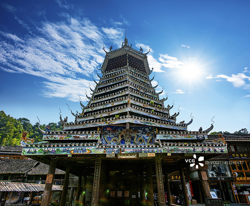 贵州省黔东南苗族侗族自治州黎平县肇兴侗寨图片素材