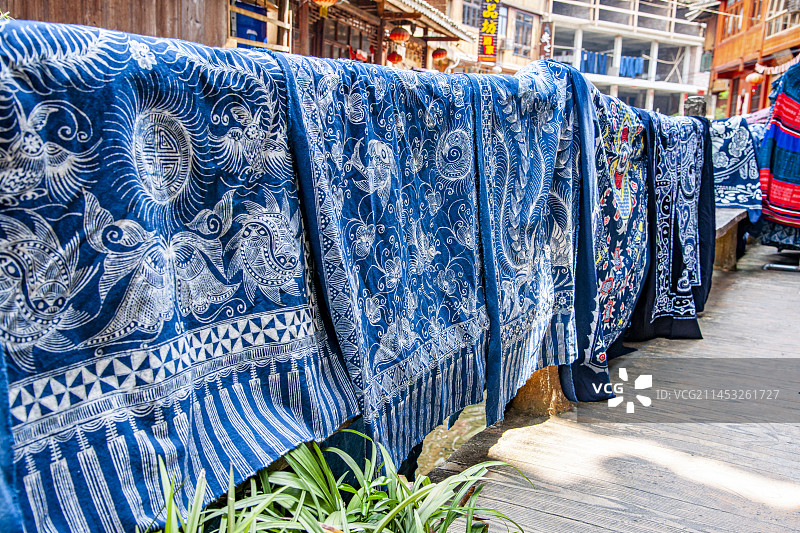 贵州省黔东南苗族侗族自治州黎平县肇兴侗寨蜡染坊图片素材