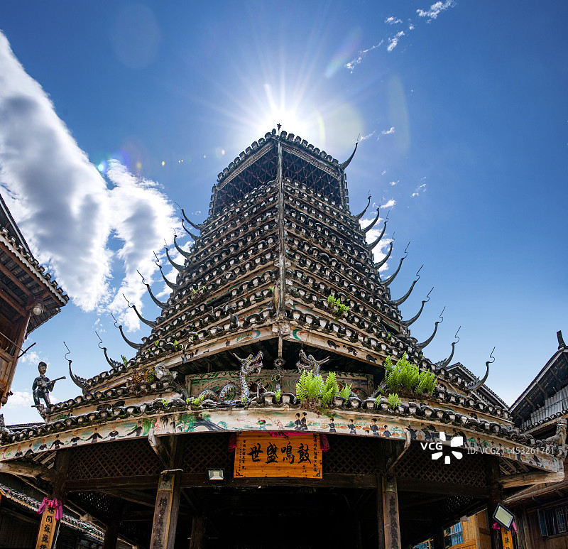 贵州省黔东南苗族侗族自治州黎平县肇兴侗寨图片素材