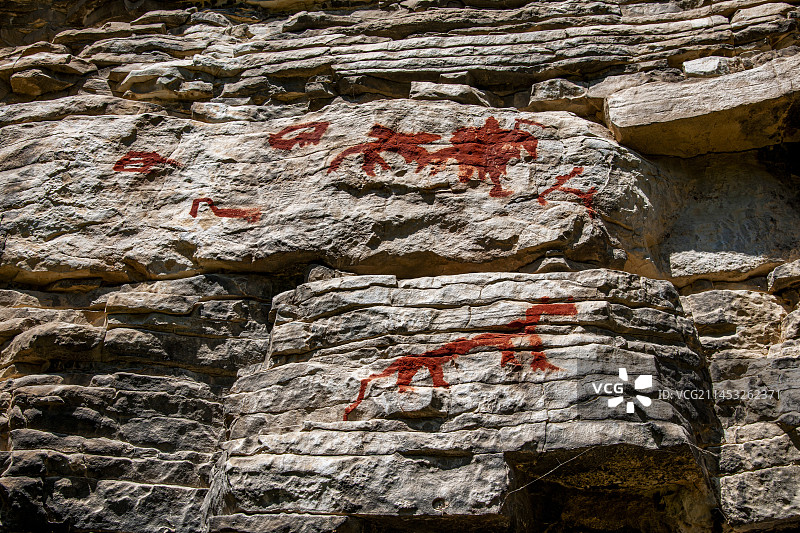 贵州省龙里云栖谷龙里巫山岩画图片素材