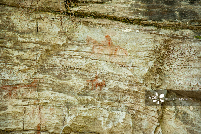 贵州省龙里云栖谷龙里巫山岩画图片素材