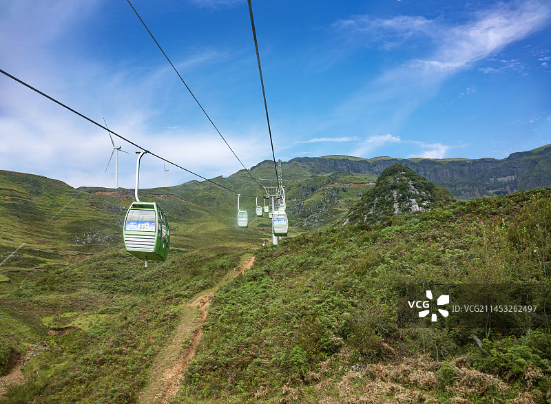 贵州省毕节市赫章县阿西里西韭菜坪索道图片素材