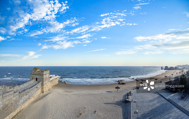 河北秦皇岛山海关老龙头古长城图片素材