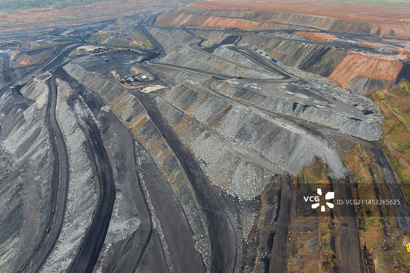 山西朔州安太堡露天煤矿航拍图片素材