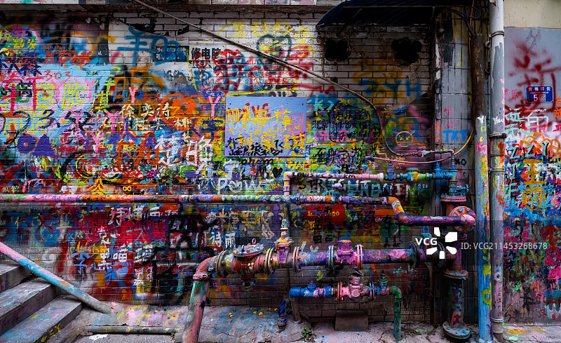 重庆黄桷坪涂鸦街美景图片素材